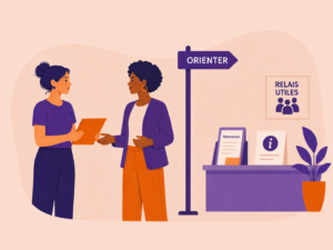 Deux professionnelles identifient les relais et ressources utiles après une révélation de violences conjugales.